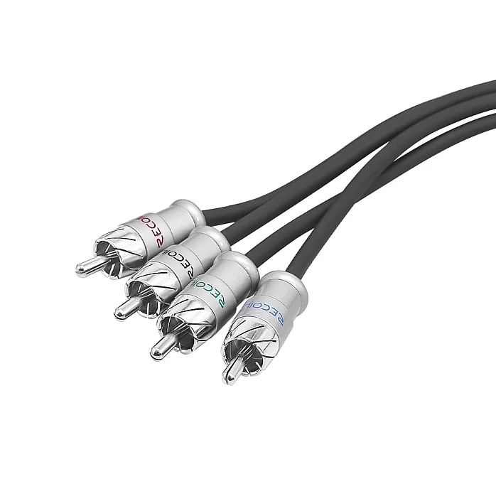 Recoil XI417 Echo Max 17ft 4 Channel RCA Cable, Oxygen Free Copper, Brass Connectors