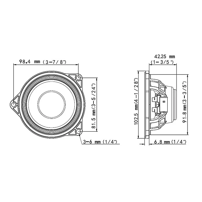Alpine DP2-40-BC 2 Way 4" (10cm) Coaxial Speaker For BMW