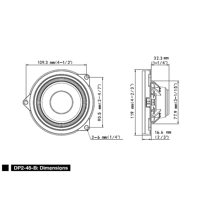 Alpine DP2-45-B 4.5" (12cm) 2-Way Coaxial Speaker Designed For BMW - (Pair)