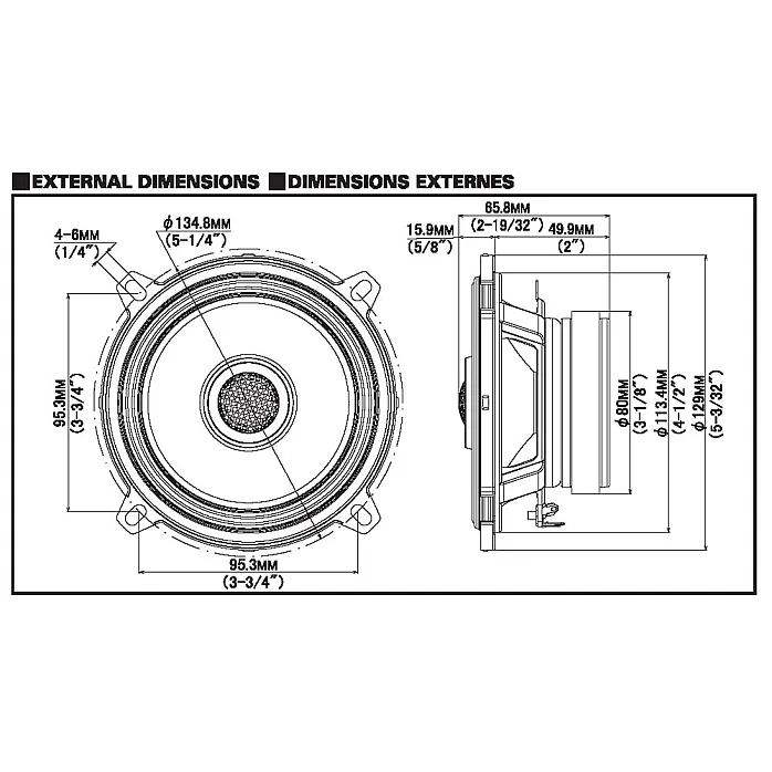 Alpine S2-S50 S-Series 5” 13cm 2-Way Coaxial Car Speaker