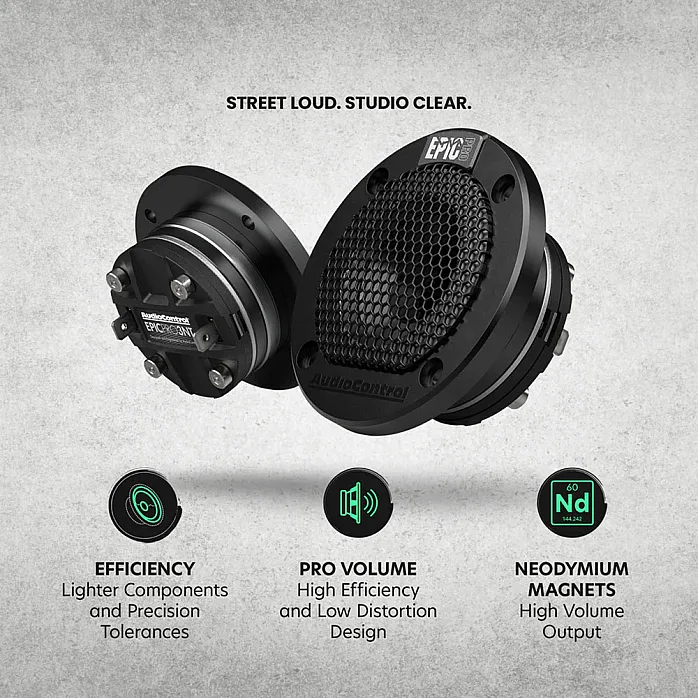 Audiocontrol EPICPRO3NT 3" Neodymium Tweeters, 140W RMS, 4 Ohms (Pair)
