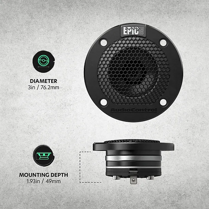 Audiocontrol EPICPRO3NT 3" Neodymium Tweeters, 140W RMS, 4 Ohms (Pair)