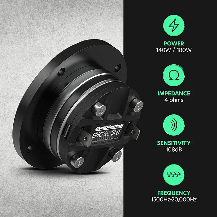 Audiocontrol EPICPRO3NT 3" Neodymium Tweeters, 140W RMS, 4 Ohms (Pair)