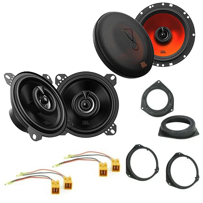 Fiat Grande Punto, Evo JBL 4", 6.5" 2 Way Car Front and Rear Door Speaker Upgrade Pack