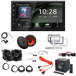 Vauxhall Corsa D (3 OR 5 DOOR) 2006 - 2014 Complete Wireless Carplay / Android Auto / Front + Rear Speakers / Subwoofer Pack