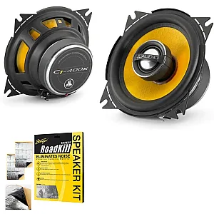 JL Audio C1-400x 4" 10cm 2-Way Car Coaxial Speakers With Sound Deadening Sheet