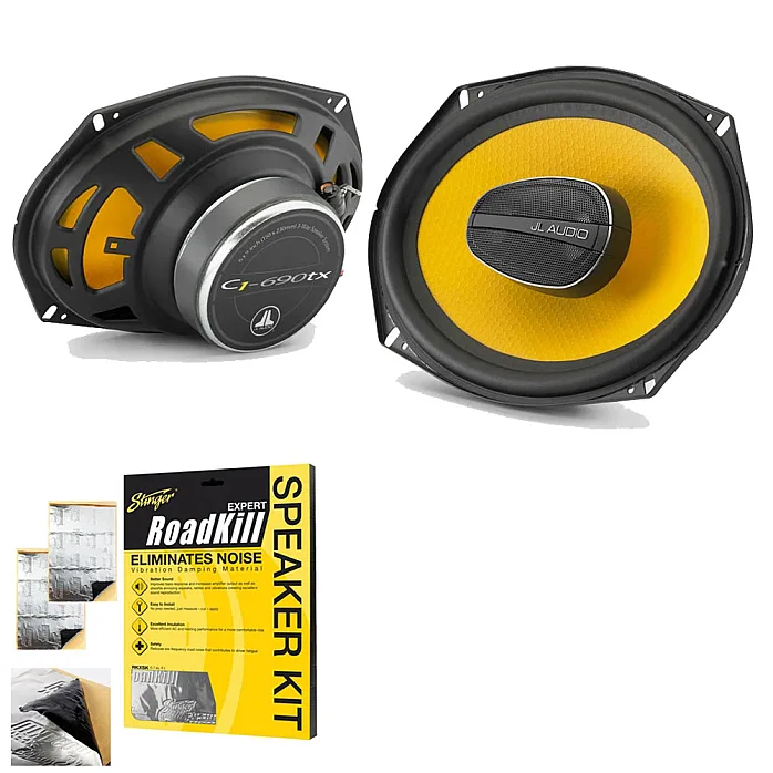 JL Audio C1-690tx 6" x 9" 3 Way Coaxial Car Speaker System With Sound Deadening Sheet