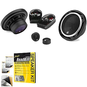 JL Audio C2-600 C2 Series 6" (15cm) 2-Way Car Component Speaker System - Pair With Sound Deadening Sheet