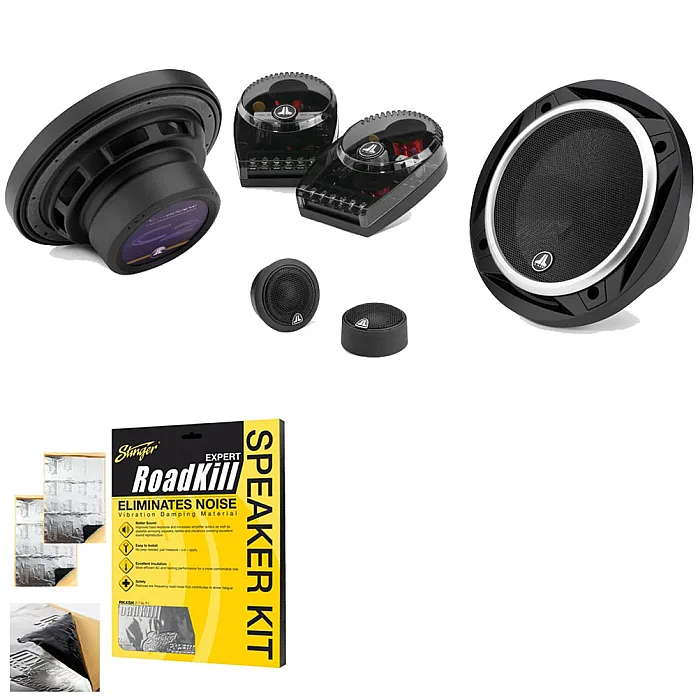 JL Audio C2-600 C2 Series 6" (15cm) 2-Way Car Component Speaker System - Pair With Sound Deadening Sheet