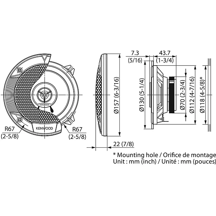 Mercedes Citan 2012-2021 Kenwood 5.25" 13cm Front Door 2 Way Coaxial Car Speakers Upgrade Kit