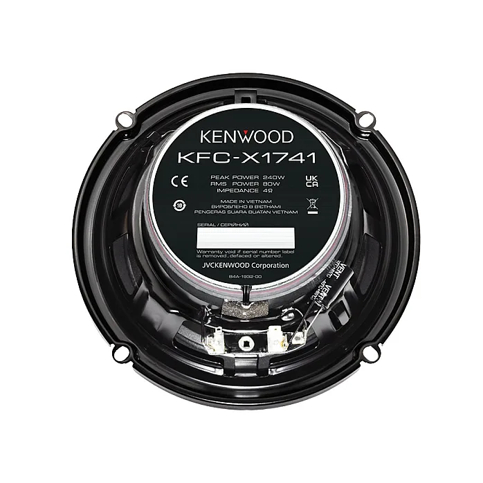 Kenwood KFC-X1741 6.5" 17cm Bracket Mount 2-Way High Grade X-series Coaxial Speaker System