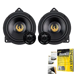 Phoenix Gold ZDBMW4CS 4” (100mm) 2-Way Component Speaker Kit For BMW With Sound Proofing Deadening Sheet