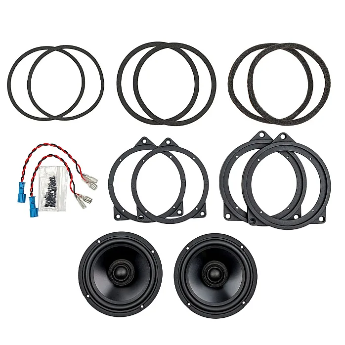 BMW Upgrade Kit Front & Rear Coaxial Speakers, Underseat Subwoofer, 4 Channel Amplifier