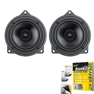 Phoenix Gold ZDBMW4CX 4” (100mm) 2-Way Coaxial Speaker Kit For BMW With Sound Proofing Deadening Sheet