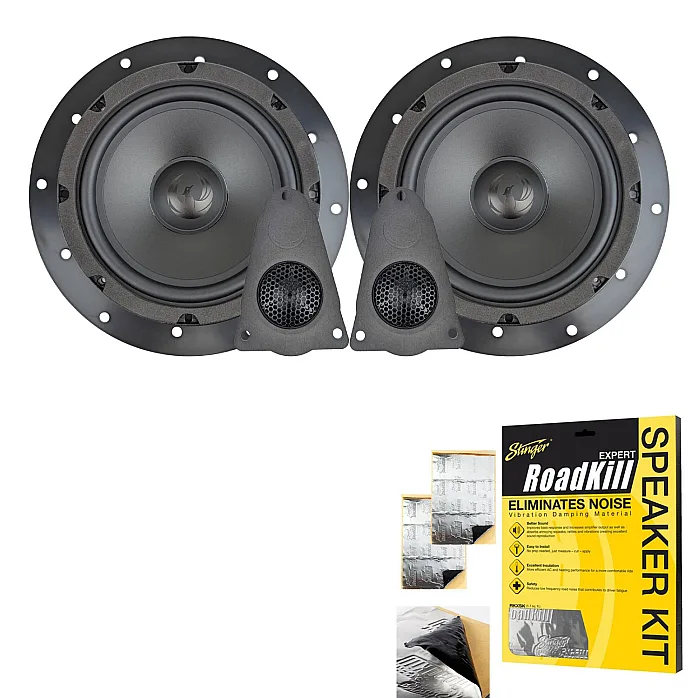 Phoenix Gold ZDSKVW1 6.5″ (165mm) 2-Way Component Front Doors Car Speaker Kit For Volkswagen With Sound Proofing Deadening Sheet