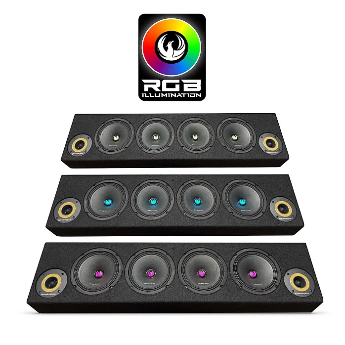 Phoenix Gold ZP65BOXRGB 4 x 6.5" Dual Ported SPL Box With RGB Lighting - 850 Watts (RMS)