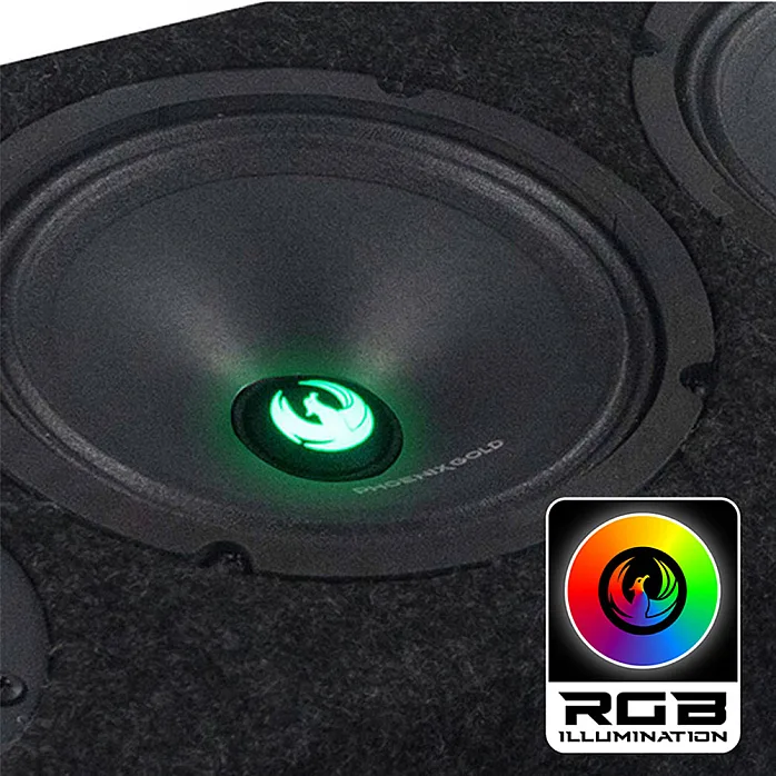 Phoenix Gold ZP65BOXRGB 4 x 6.5" Dual Ported SPL Box With RGB Lighting - 850 Watts (RMS)