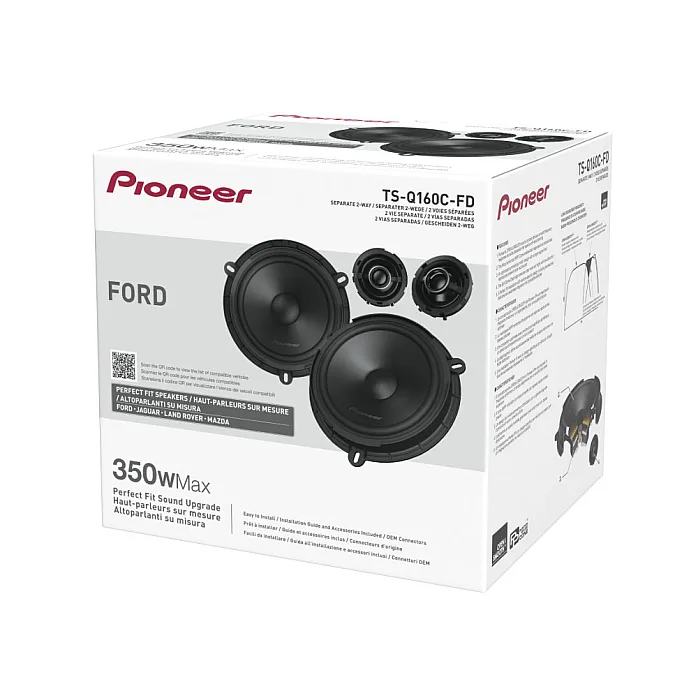 Pioneer TS-Q160C-FD 6.5" (16.5cm)  2 Way Custom Fit Component Speaker System For Ford