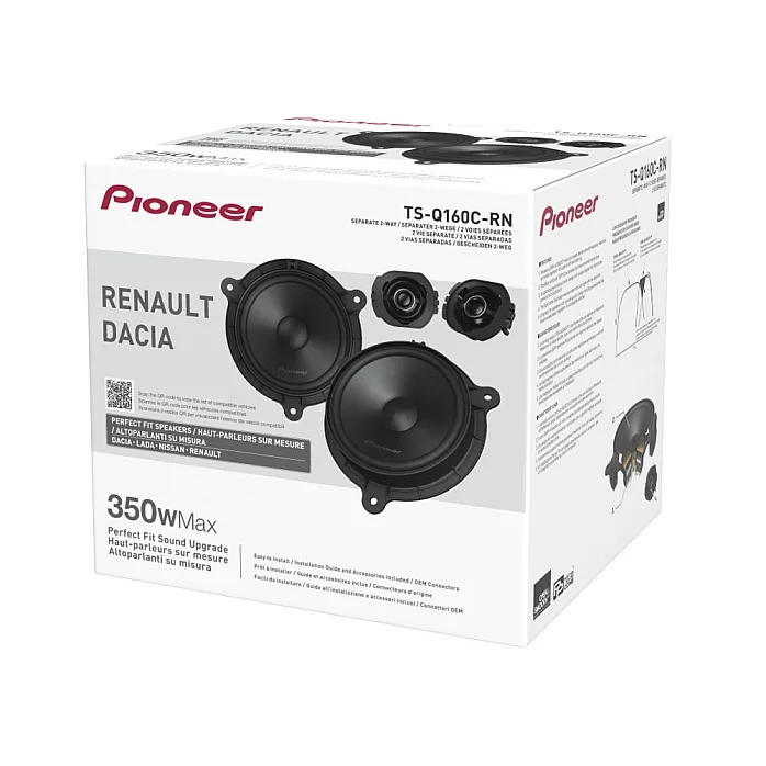 Pioneer TS-Q160C-RN 6.5" (16.5cm)  2 Way Custom Fit Component Speaker System For Renault and Nissan