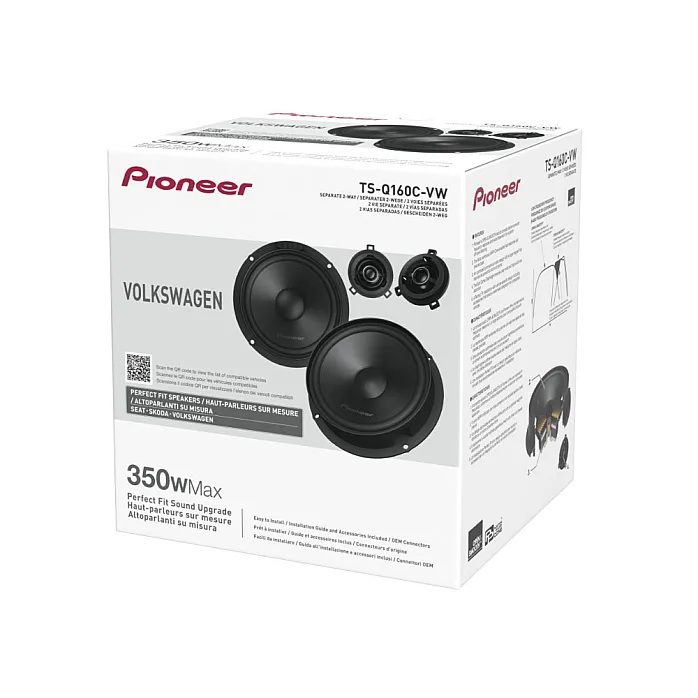 VW Scirocco 2008 - 2017 Pioneer Front Component and Rear Coaxial Speaker Upgrade Kit