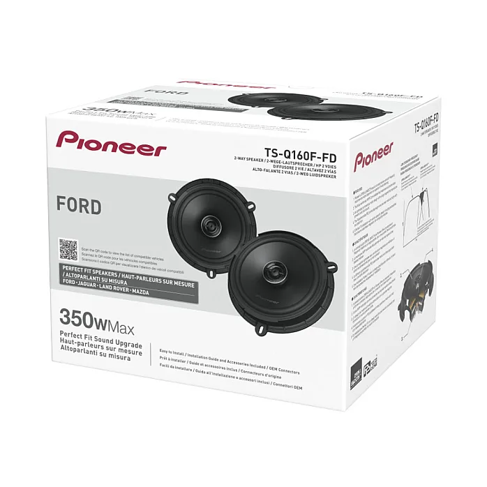 Pioneer TS-Q160F-FD 6.5" (16.5cm)  2 Way Custom Fit Coaxial Car Speaker For Ford