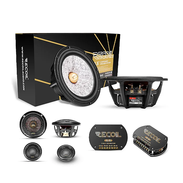Recoil SAM365 6.5" 3 Way Component Car Speaker System