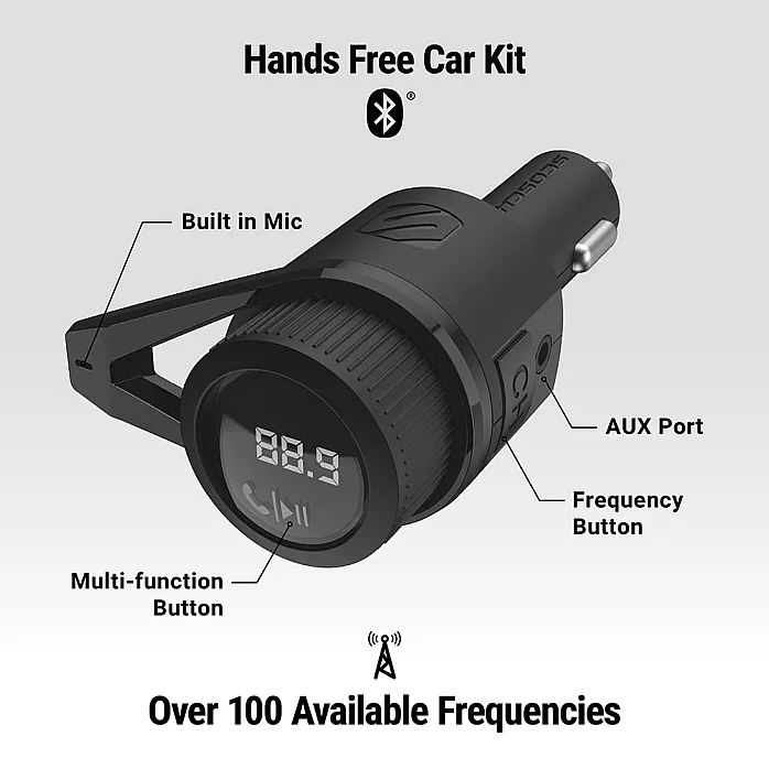 Scosche BTFM9-SP BTFreq Pro Wireless Hands Free Car Kit with FM Transmitter