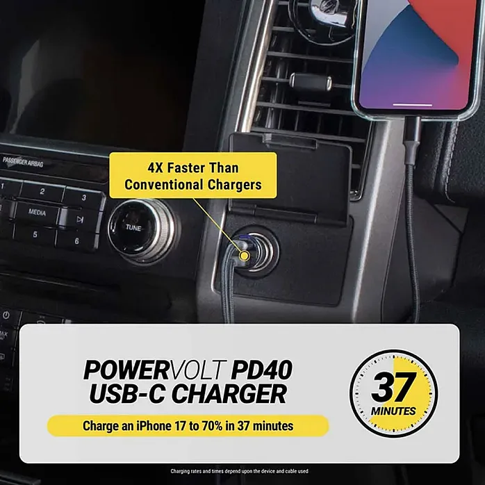 Scosche CPDCC40M-SP PowerVolt PD40 Dual Port USB-C Power Delivery Car Charger