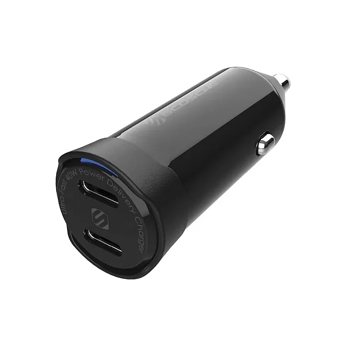 Scosche CPDCC40M-SP PowerVolt PD40 Dual Port USB-C Power Delivery Car Charger