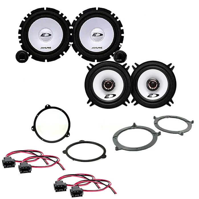 BMW 3 Series E46 1999 - 2005 Alpine Car Front Door and Rear Shelf Speakers Upgrade Kit