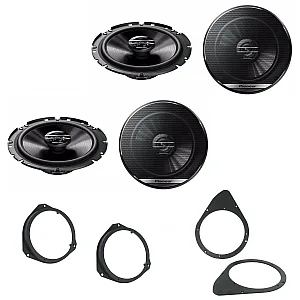 Fiat 500 2007 - 2014 Pioneer Front Door and Rear Side Panel Speaker Upgrade Kit