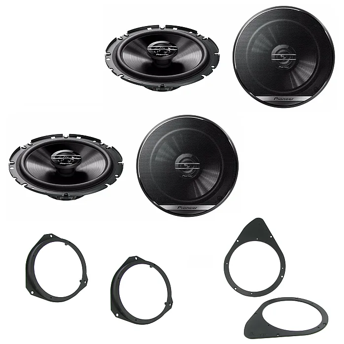 Fiat 500 2007 - 2014 Pioneer Front Door and Rear Side Panel Speaker Upgrade Kit