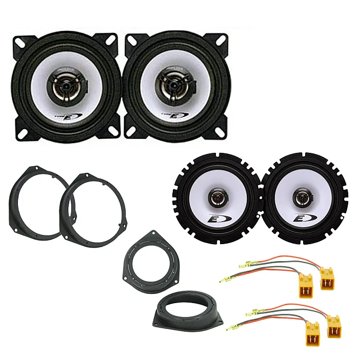 Fiat Grande Punto, EVO Alpine 800 Watt 2 Way Front & Rear Door Car Speakers Upgrade Kit