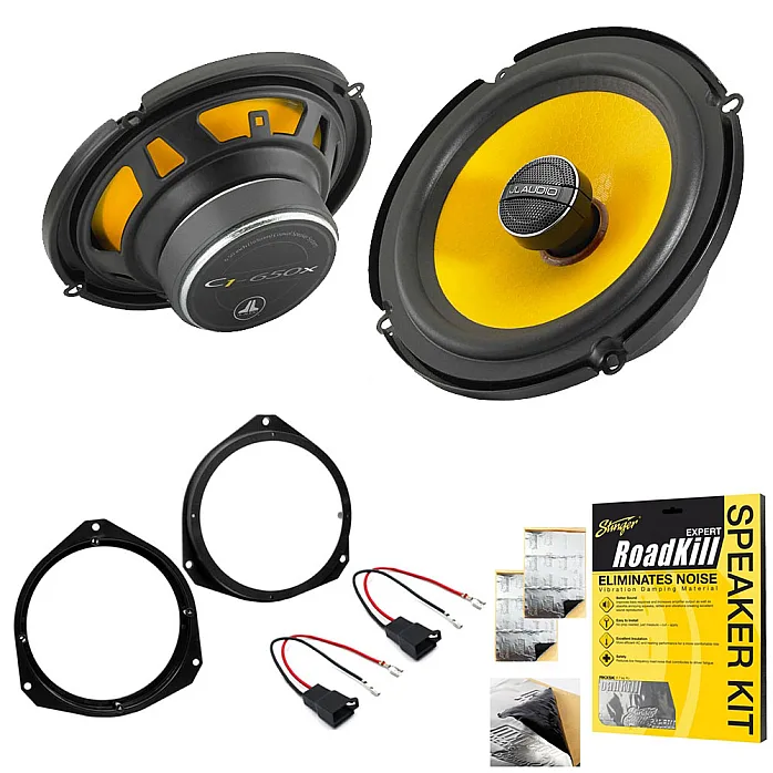 Alfa Romeo Giulia, Stelvio JL Audio 6.5" 2 Way Coaxial Front or Rear Door Car Speaker Upgrade Pack With Sound Deadening Sheet