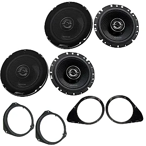Fiat 500 2007 - 2014 Kenwood 6.5" Front and Rear Doors 2-Way Coaxial Car Speaker Upgrade Pack