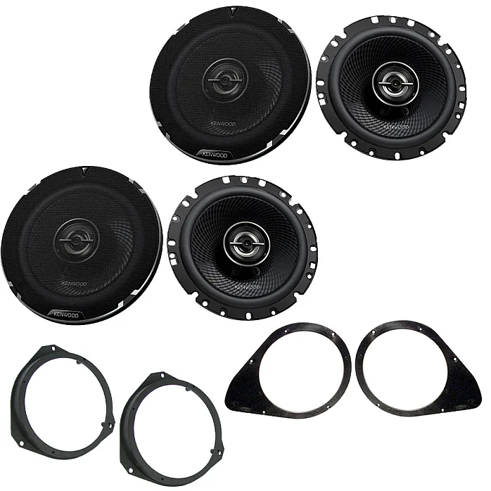 Fiat 500 2007 - 2014 Kenwood 6.5" Front and Rear Doors 2-Way Coaxial Car Speaker Upgrade Pack