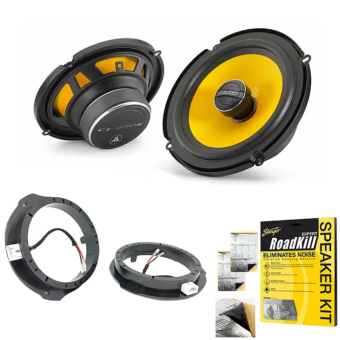 JL Audio 6.5" 2 Way Coaxial Front or Rear Door Speaker Upgrade Pack With Sound Deadening Sheet For Ford