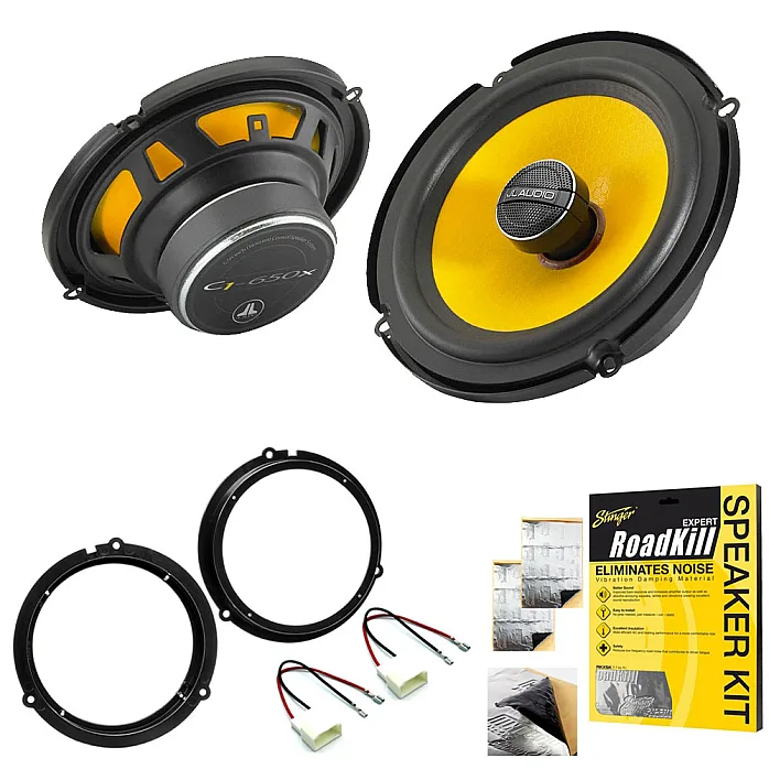 Ford JL Audio 6.5" (165mm) 2-Way Coaxial Front or Rear Doors Car Speaker Upgrade Pack With Sound Deadening Sheet