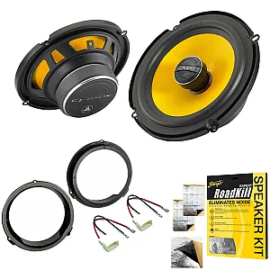JL Audio 6.5" 2-Way Coaxial Front or Rear Doors Car Speaker Upgrade Pack For Jaguar With Sound Deadening Sheet