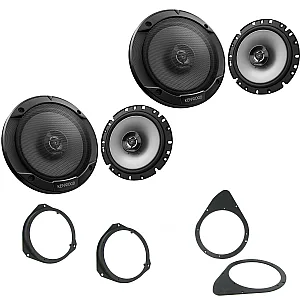 Fiat 500 2007 - 2014 Kenwood Front Door and Rear Side Panel 2-Way Coaxial Speaker Upgrade Kit