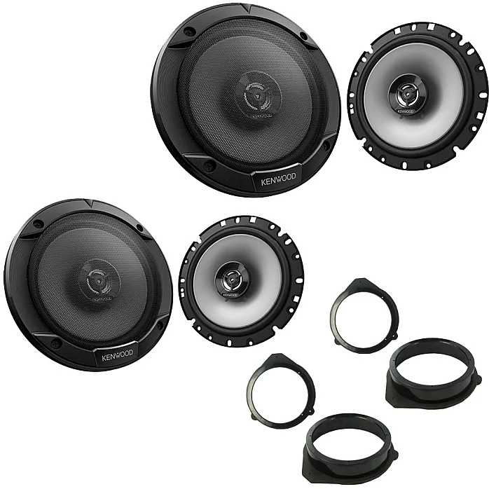 Audi A4 Avant 2001 - 2004 Kenwood 17cm 6.5" Front and Rear Door 2-Way Coaxial Car Speaker Upgrade Kit