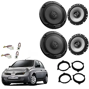 Nissan Micra K12 2003 - 2010 Kenwood Front and Rear Door 2 Way Coaxial Speaker Upgrade Kit
