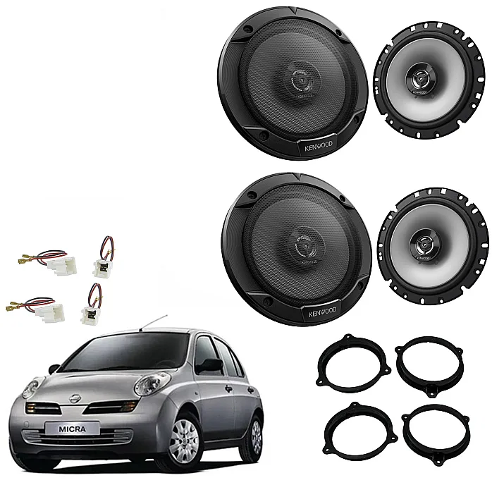 Nissan Micra K12 2003 - 2010 Kenwood Front and Rear Door 2 Way Coaxial Speaker Upgrade Kit