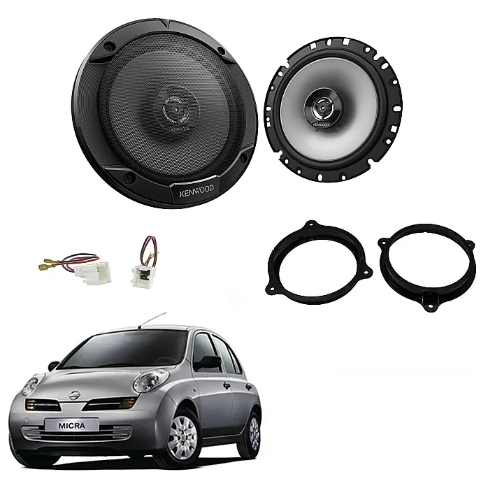 Nissan Micra K12 2003 - 2010 Kenwood Front Door 2 Way Coaxial Speaker Upgrade Kit