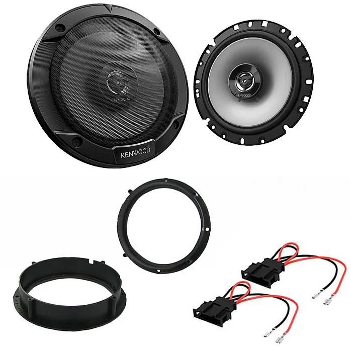 Skoda Citigo 2012 - 2017 Kenwood 17cm Front Door Speakers / Mounts / Wiring Adapters Upgrade Kit