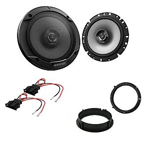 VW UP 2011 - 2014 Kenwood Front Door Car Speaker Rings Wiring Upgrade Kit
