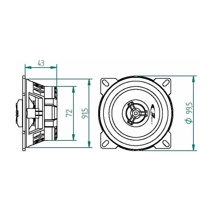 Alpine Land Rover Defender 110 4" 10cm 2 way 180W Dash Replacement Coax Speaker Upgrade Kit