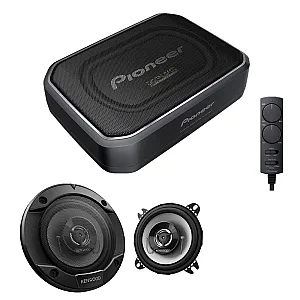 Land Rover Defender 90 Pioneer Under Seat Active Subwoofer & Kenwood Car Speaker Upgrade Pack