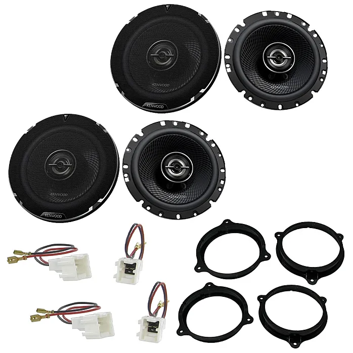 Nissan Micra K12 2003 - 2010 Kenwood 6.5" 2-Way Coaxial Car Front and Rear Doors Speaker Upgrade Pack
