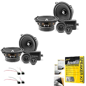 Renault Clio 2005 - 2012 Focal 2-Way Component Front and Rear Door Car Speaker Upgrade Kit